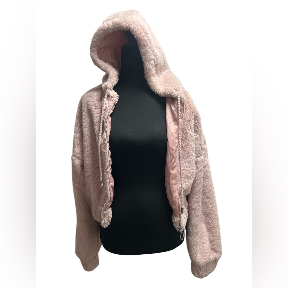 Ambiance Light Pink Teddy Jacket with Hood